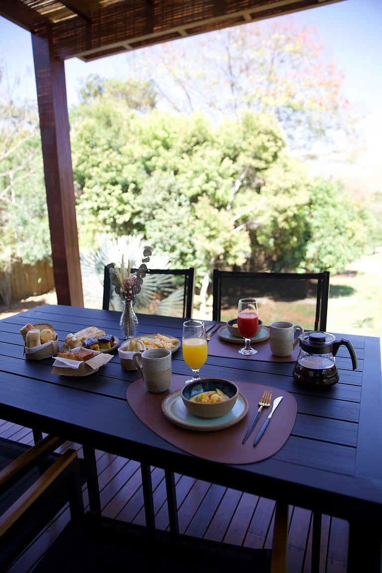 Chalé para casal, lindo, moderno, cozinha completa e hidro